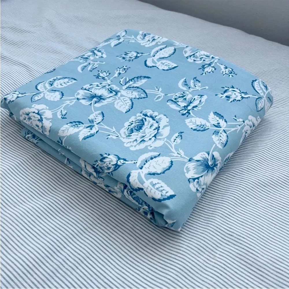 RARE Ralph Lauren Home MEADOWLAND Blue DUVET Cover Floral Rose FULL/QUEEN Cotton